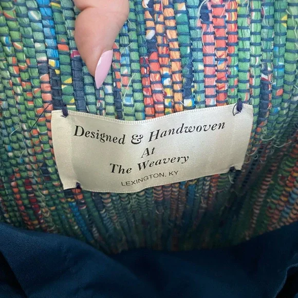 Colored handwoven designer tote bag - Picture 6 of 8